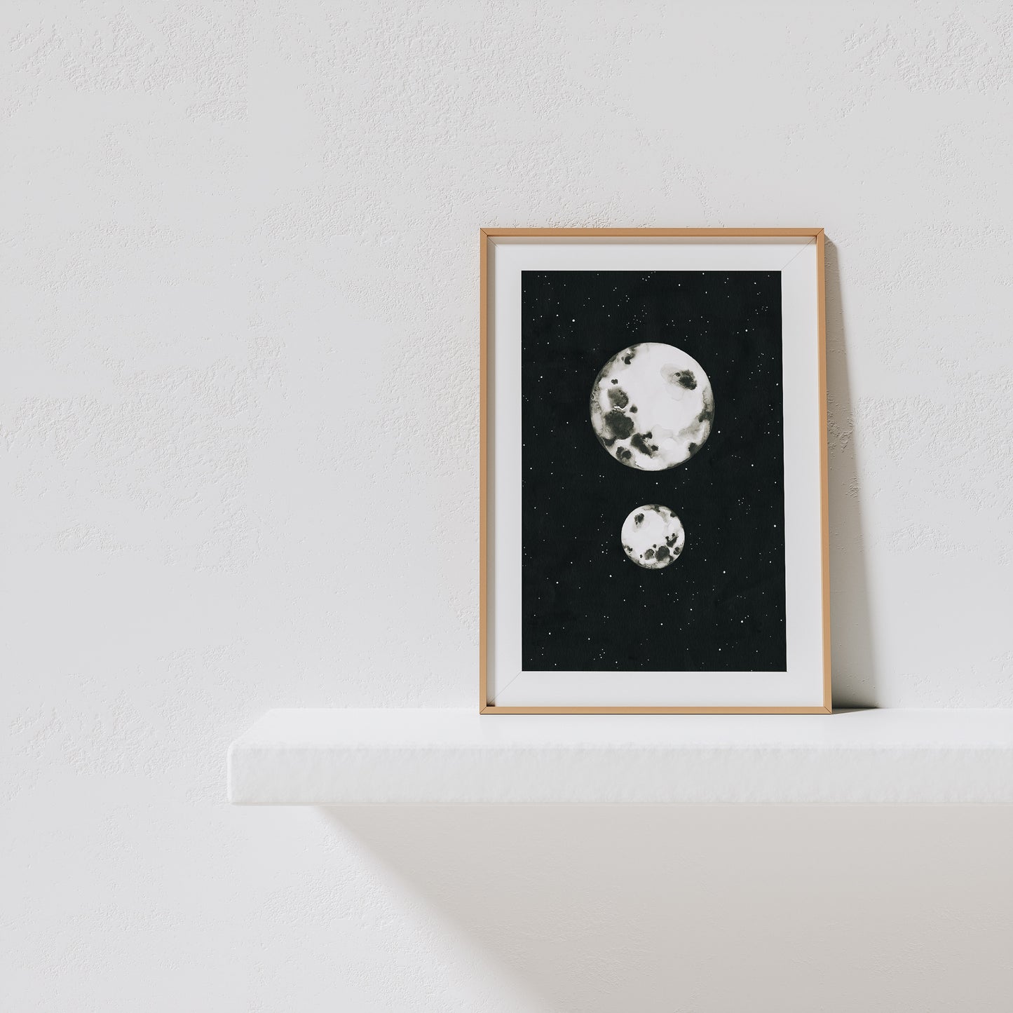 Double Lunar Phase Portrait ~ on a starry night sky