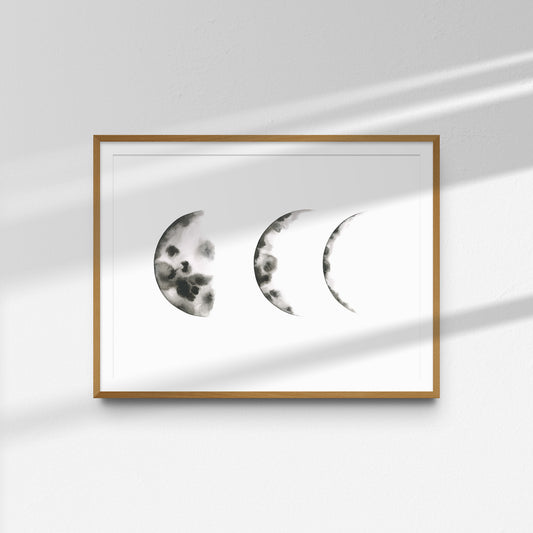 Triple Moon Phase Portrait ~ on white