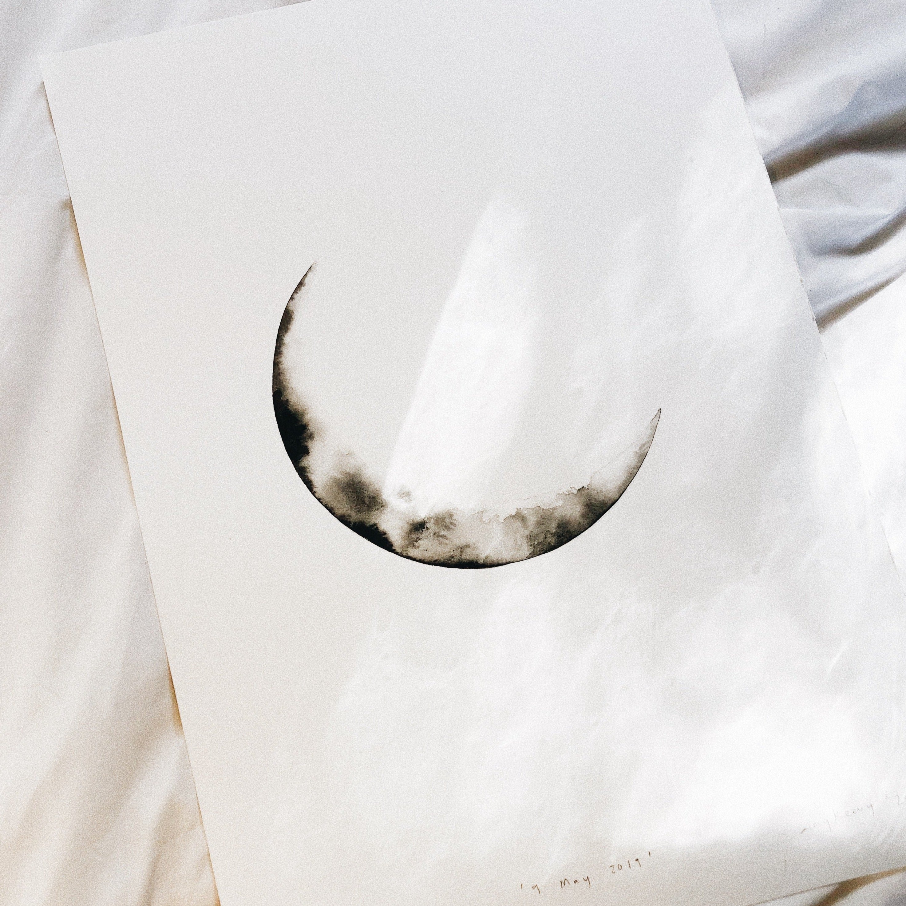 Single Moon Phase Portrait ~ on white