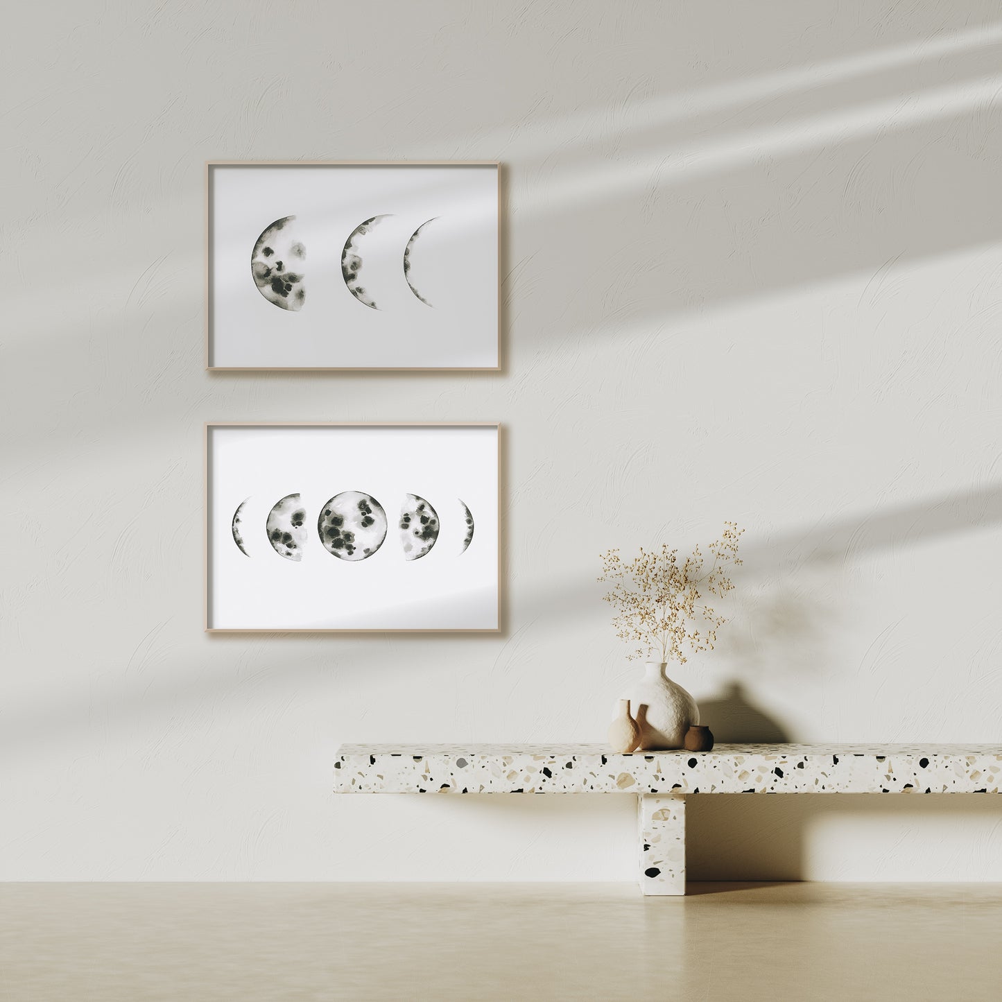 Triple Moon Phase Portrait ~ on white